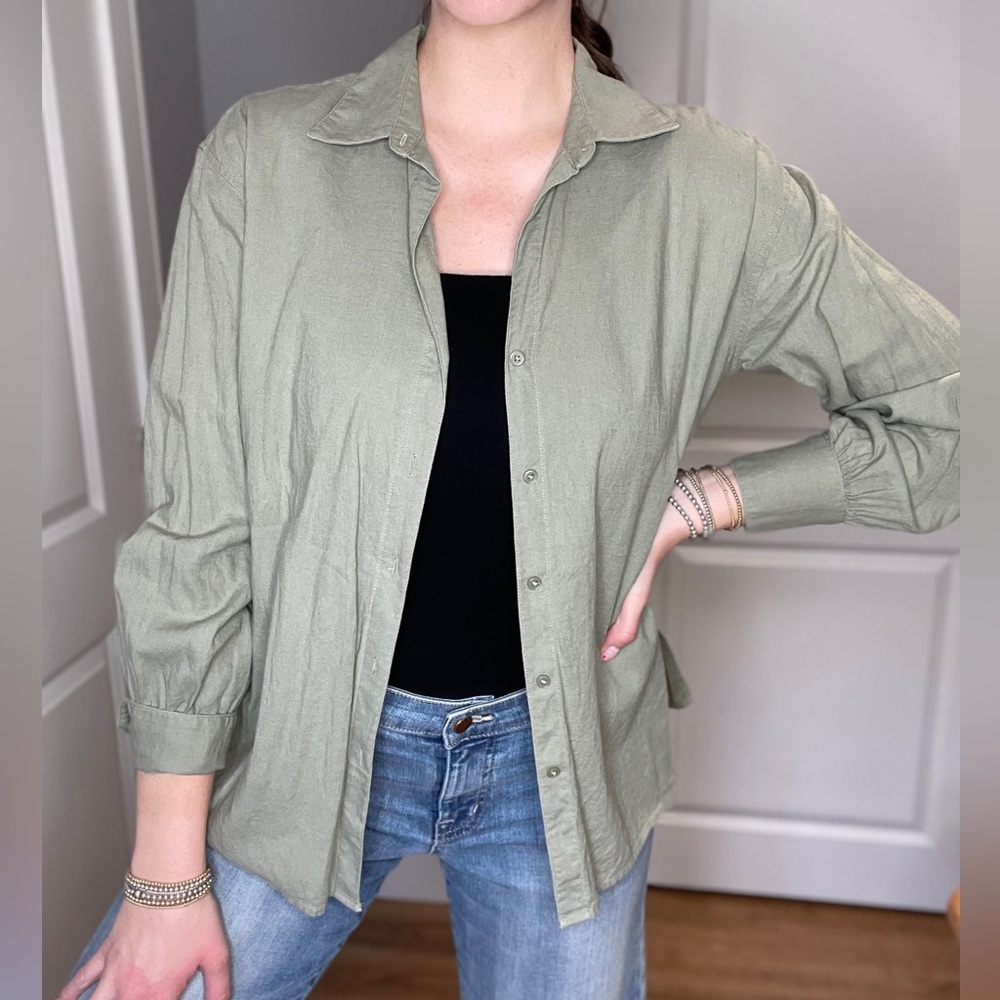 Banana Republic Olive Green Button-Up Shirt